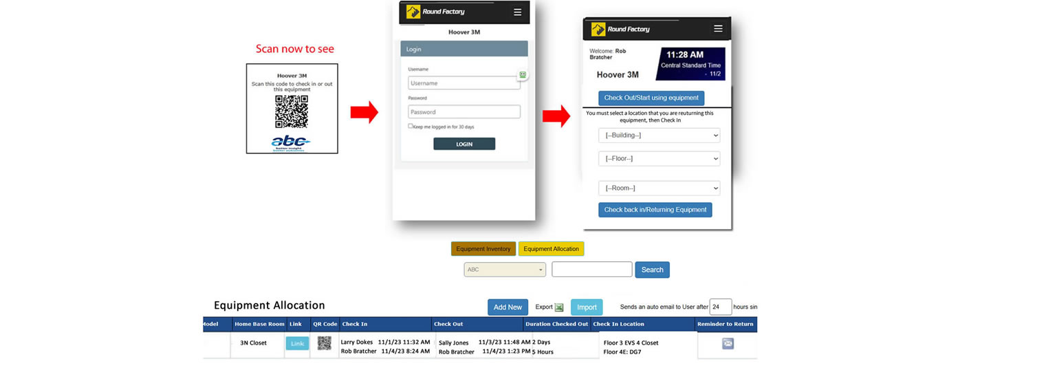 Equipment Inventory and Allocation to help locate and track usage time