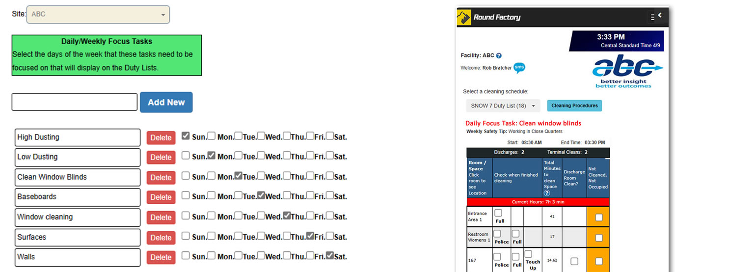 Daily/Weekly Focus Tasks